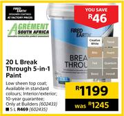 Fired Earth Break Through 5-In-1 Paint-20Ltr