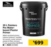 Fired Earth Painters Pro Water-Based Plaster Primer-5Ltr