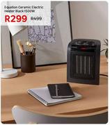 Equation 1500W Ceramic Electric Heater Black