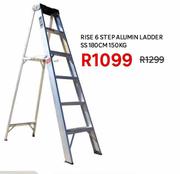 Rise 6 Step Alumin Ladder SS 180cm 150Kg