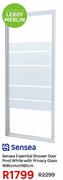 Sensea Essential Shower Door Pivot White With Privacy Glass W80cm x H185cm
