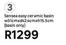 Sensea Easy Ceramic Basin W51cm x D2.4cm x H15.5cm (Basin Only)