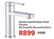 Sensea Essential Basin Mixer Chrome W5.1cm x D15.95cm x H15.05cm