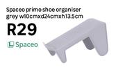 Spaceo Primo Shoe Organiser Grey W10cm x D24cm x H13.5cm