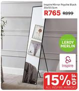 Inspire Mirror Psyche Black 35 x 151.5cm