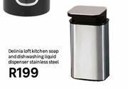 Delinia Loft Kitchen Soap & Dishwashing Liquid Dispenser Stainless Steel