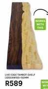 Live Edge Tamboti Shelf L1000 x W100-150MM