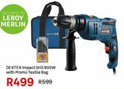 Dexter Impact Drill 900W With Promo Textile Bag
