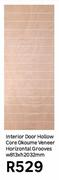 Interior Door Hollow Core Okoume Veneer Horizontal Grooves-W813 x H2032mm