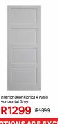 Interior Door Florida 4 Panel Horizontal Grey