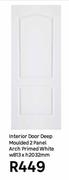Interior Door Deep Moulded 2 Panel Arch Primed White-W813 x H2032mm