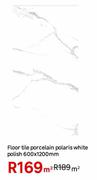 Floor Tile Porcelain Polaris White Polish 600 x 1200mm-Per Sqm