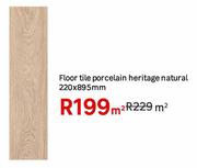 Floor Tile Porcelain Hertiage Natural 220 x 895mm-Per Sqm