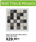 Hilton Porcelain Mosaic Tile L30cm x W30 (Per Sheet)-Each