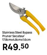 Stainless Steel Bypass Pruner Secateur-17.8cm X 4.8cm X 1.6cm