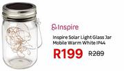 Inspire Solar Light Glass Jar Mobile Warm White IP44