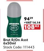 Brut R/On Asst-6 x 50ml