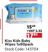 Kiss Kids Baby Wipes-1 x 80 Pack