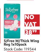 S/Free M/Thick Wing Reg-1 x 10 Pack