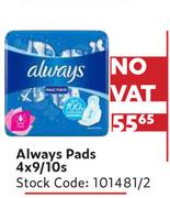 Always Pads-4 x 9/10s