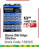Dorco Dbl Edge-20 x 5 Each