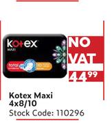 Kotex Maxi-4 x 8/10s