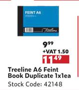 Treeline A6 Feint Book Duplicate-Each