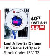 Lexi Allwrite Deluxe 10's Pens-10 Pack