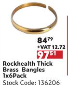 Rockhealth Thick Brass Bangles-6 Pack