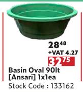 Basin Oval 90L (Ansari)-1 x 1 Each