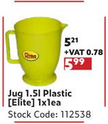 Jug 1.5L Plastic (Elite)-1 x 1 Each