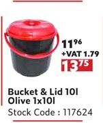 Bucket & Lid 10L Olive-1 x 10L