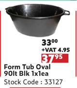 Form Tub Oval 90L Blk-1 x 1 Each
