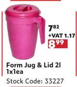 Form Jug & Lid 2L-1 x 1 Each