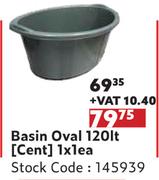 Basin Oval 120L (Cent)-1 x 1 Each