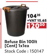 Refuse Bin 100L (Cent)-1 x 1 Each