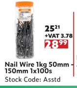Nail Wire 1Kg 50mm-150mm-1 x 100s