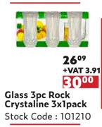 Glass 3 Pc Rock Crystaline3 x 1 Pack