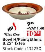Nice One Bowl H/Paint/Ethnic 8.25"-1 x 1 Each