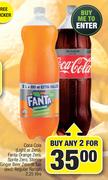 Coca Cola, Fanta Orange Zero, Sprite Zero,Stoney Ginger Beer Zero Or Tab-2 x 2.25Ltr