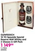 Glenfiddich 18 Yo Speyside Special Reserve Malt Whisky And 2 Glasses In Gift Pack-750ml