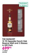 The Glenlivet 15 Yo Speyside French Oak Reserve Malt-1x750ml And 2 Glass In Gift Pack