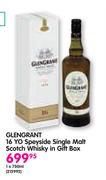 Glengrant 16 Yo Speyside Single Malt Scotch Whisky In Gift Box-1x750ml 