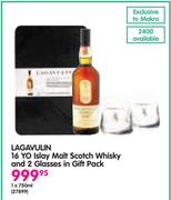 Lagavulin 16 Yo Islay Malt Scotch Whisky-1x750ml & 2 Glasses In Gift Pack