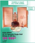 GlenGrant 50 Yo Speyside Single Malt Whisky In Gift Box-1x750ml 