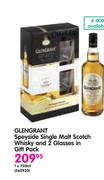 Glengrant Speyside Single Malt Scotch Whisky-1x750ml And 2 Glasses In Gift Pack