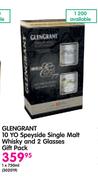 Glengrant 10 Yo Speyside Single Malt Whisky-1x750ml And 2 Glasses Gift Pack