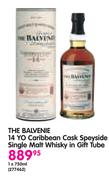 The Balvenie 14 Yo Caribbean Cask Speyside Single Malt Whisky In Gift Tube-1x750ml