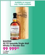 Balvenie 40 Yo Speyside Single Malt Whisky In Wooden Box-1x750ml