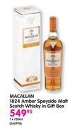 Macallan 1824 Amber Speyside Malt Scotch Whisky In Gift Box-1x750ml